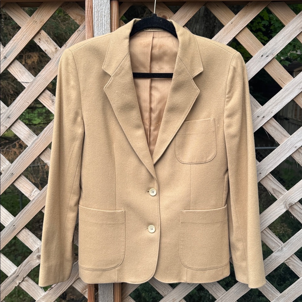 Vintage Gordon Of Philadelphia Classic Tan Women's Blazer 100% Wool